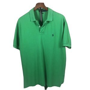 Polo Ralph Lauren Polo Shirt Mens Large Green Classic Fit Short Sleeve